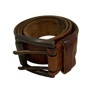 Calvin Klein Brown Grained Leather Belt
